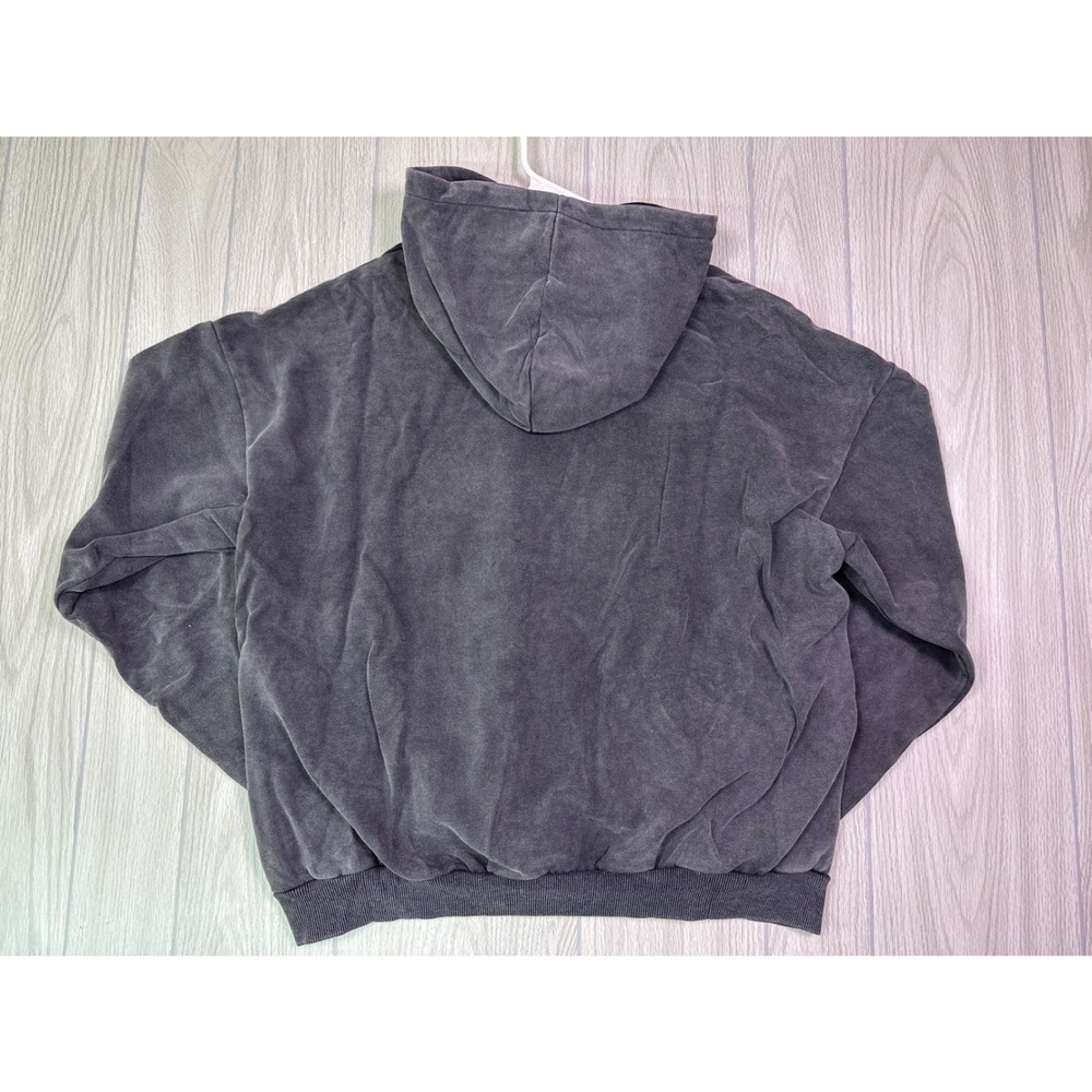Ditch LA Vintage Patch Hoodie Coal Grey Mineral Wash PPA5 XL Mens Streetwear - Picture 3 of 6